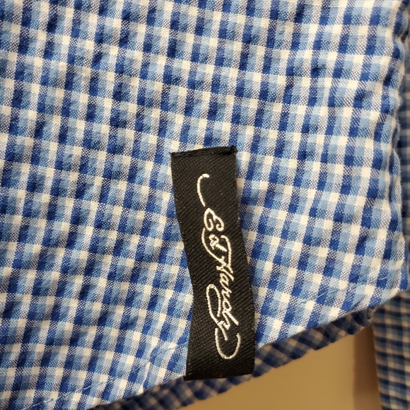 Ed Hardy - Men's Western Style Plaid Shirt - Read for Sizing - Picture 5 of 7